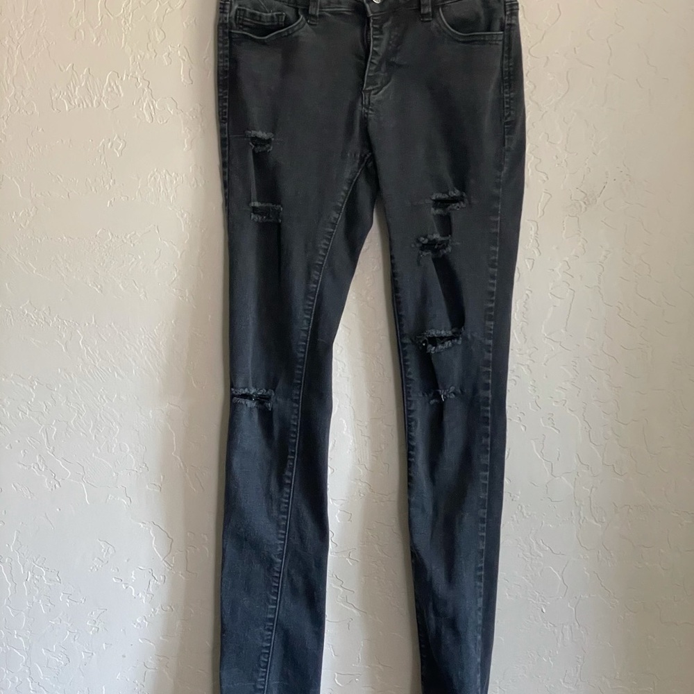 Distressed black jeans